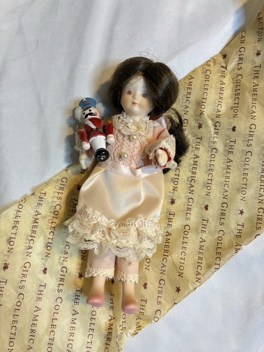 American Girl Samantha’s Christmas Doll Clara With Nutcracker 6” Porcelain